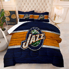 Utah Basketball Jazz Comforter Pillowcases 3PC Sets All Season Reversible Quilted Duvet