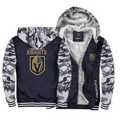 Vegas Golden Knights Hockey Team Unisex Lined Hoodie Fleece Sweatshirt Full Zipper Hooded Thicken Jacket
