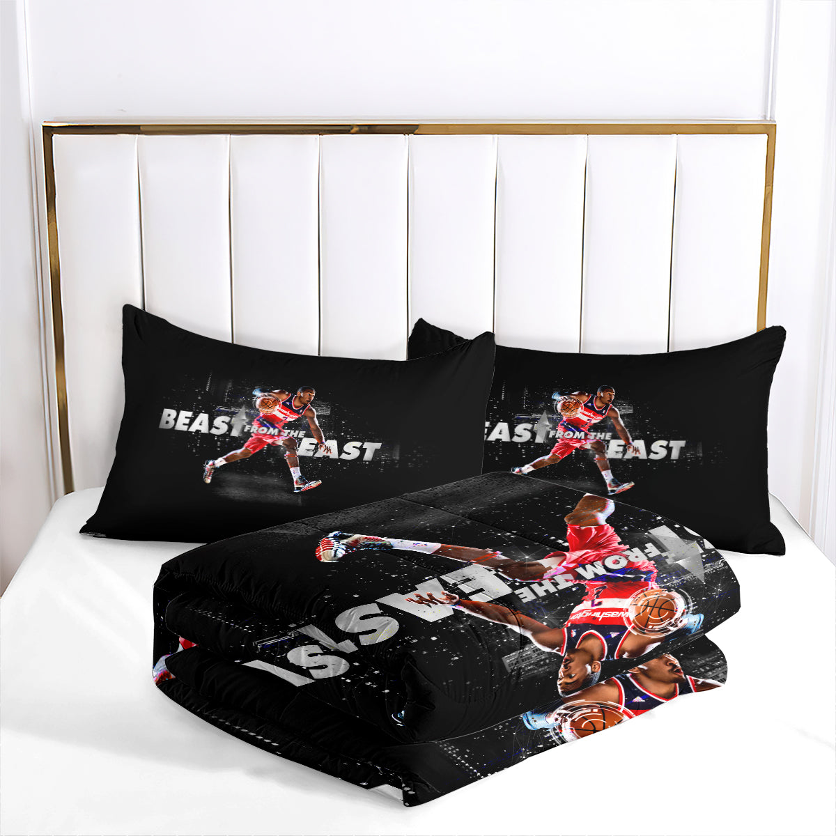 Washington Basketball Wizards Comforter Pillowcases 3PC Sets Blanket All Season Reversible Quilted Duvet