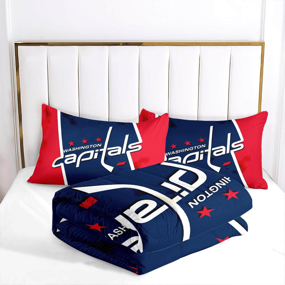 Washington Hockey Capitals Comforter Pillowcases 3PC Sets Blanket All Season Reversible Quilted Duvet