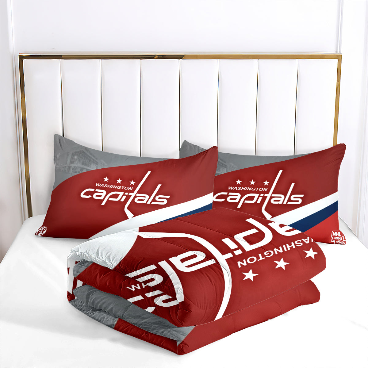 Washington Hockey Capitals Comforter Pillowcases 3PC Sets Blanket All Season Reversible Quilted Duvet