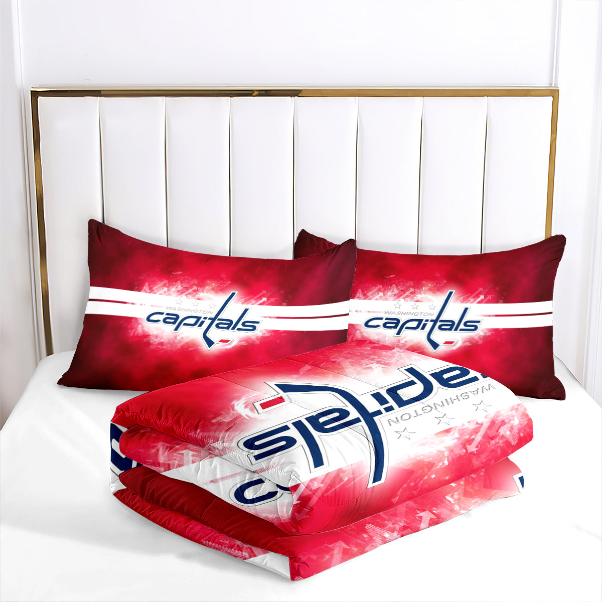 Washington Hockey Capitals Comforter Pillowcases 3PC Sets Blanket All Season Reversible Quilted Duvet