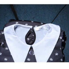 Wednesday Addams Cosplay Costume for Girls Halloween Fancy Dress