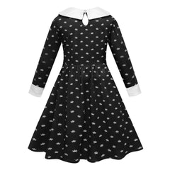 Wednesday Addams Cosplay Costume for Girls Halloween Fancy Dress