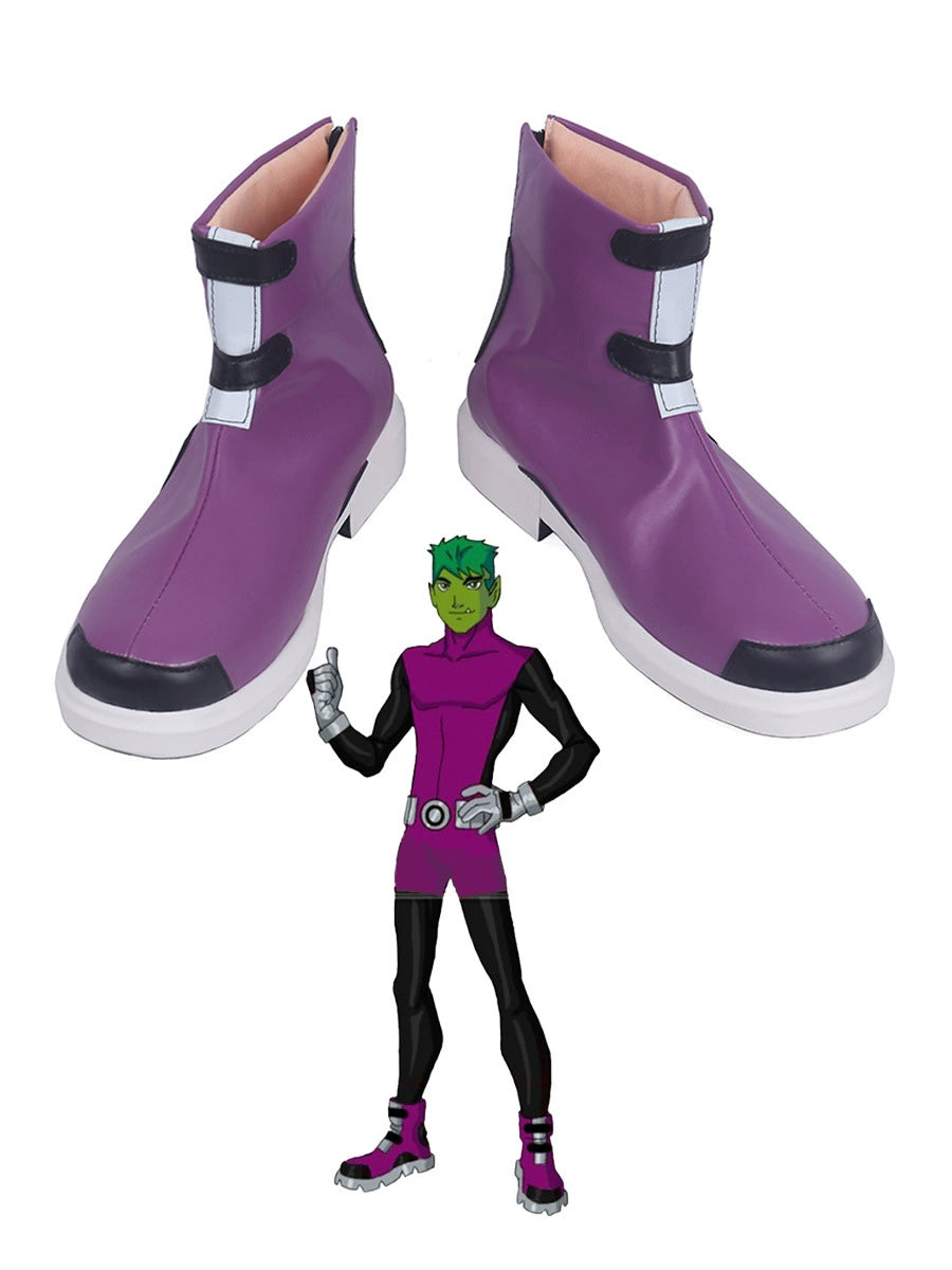 Young Justice Beast Boy Garfield Mark Logan Cosplay Shoes Boots Customized
