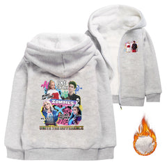 Zombies 4 Dawn of the Vampires Sherpa Lined Hoodie Fleece Sweatshirt Full Zip Hooded Jacket for Kids