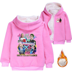 Zombies 4 Dawn of the Vampires Sherpa Lined Hoodie Fleece Sweatshirt Full Zip Hooded Jacket for Kids