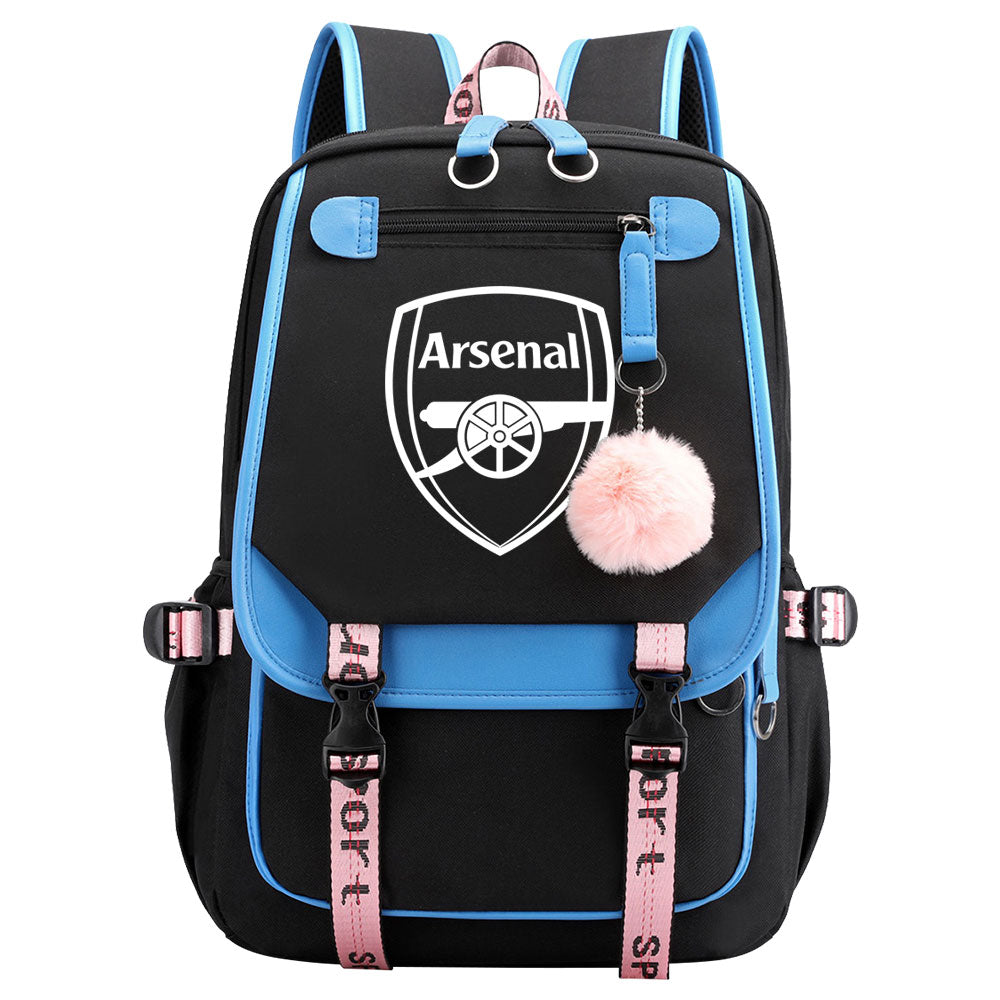 Arsenal Football Club Waterproof Backpack School Notebook Travel Bags USB Charging