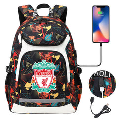 Liverpool Football Club USB Charging Backpack School Notebook Travel Bags