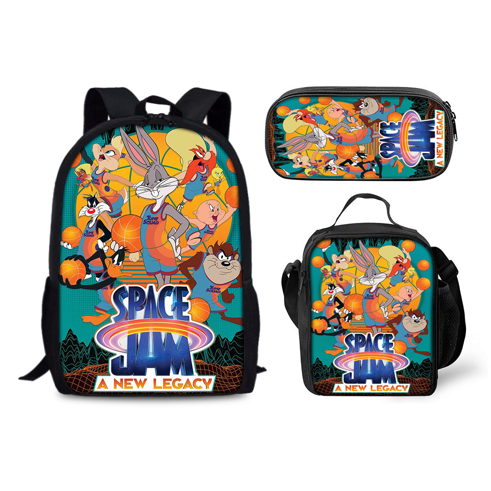 Looney Tunes Backpack Schoolbag Lunch Bag Pencil Bag for Kids Students 3PCS