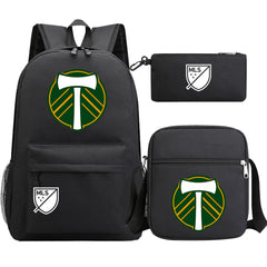 Portland Soccer Timbers Printed Schoolbag Backpack Shoulder Bag Pencil Bag 3pcs set for Kids Students