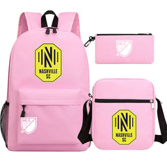 Nashville Soccer 3D Printed Schoolbag Backpack Shoulder Bag Pencil Bag 3pcs set for Kids Students