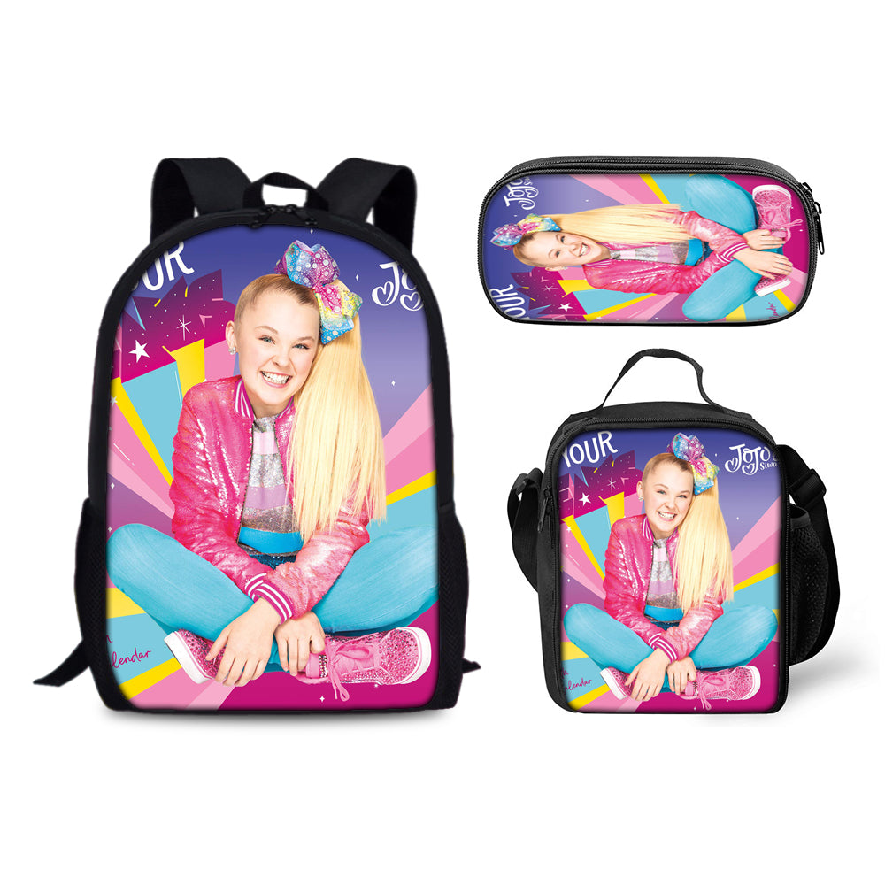 JoJo Siwa Superstar Backpack Schoolbag Lunch Bag Pencil Bag for Kids Students 3PCS