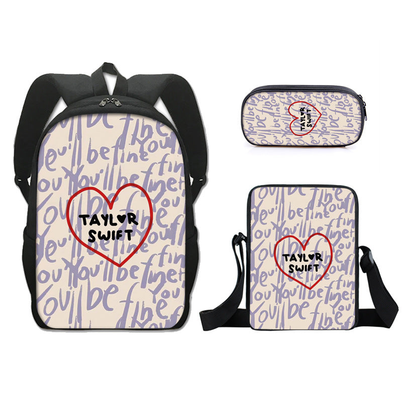 Taylor Swift Backpack Schoolbag Lunch Bag Pencil Bag for Kids Students 3PCS