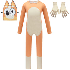 Blue Heeler Bingo Cosplay Costume with Mask Boys Girls Bodysuit Halloween Fancy Jumpsuits