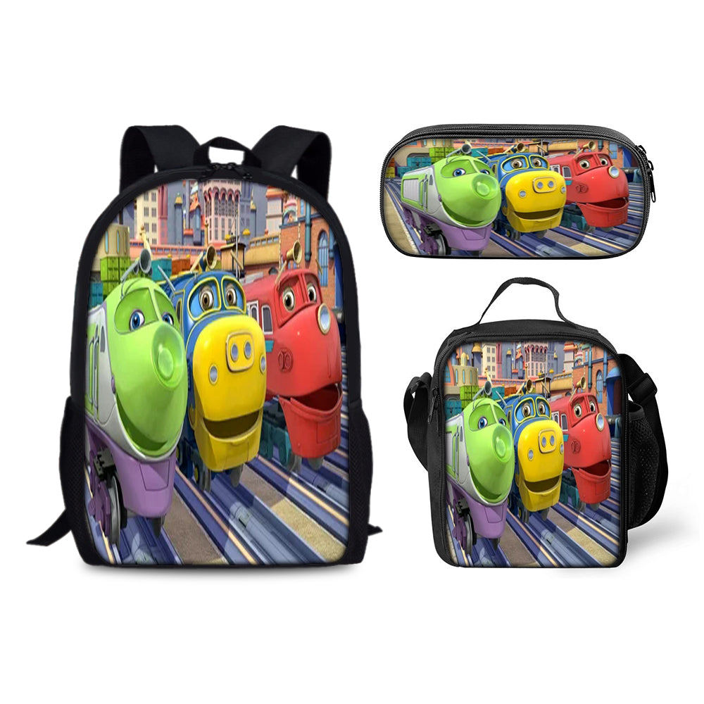 Chuggington Backpack Schoolbag Lunch Bag Pencil Bag for Kids Students 3PCS