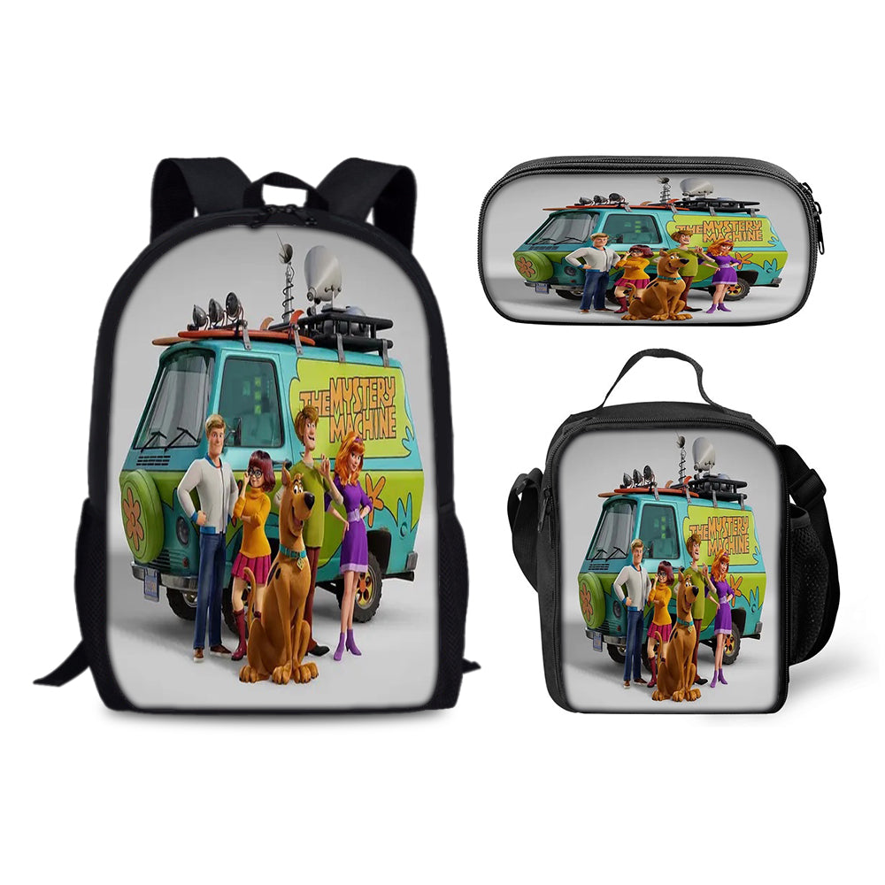 Scooby Doo Backpack Schoolbag Lunch Bag Pencil Bag for Kids Students 3PCS
