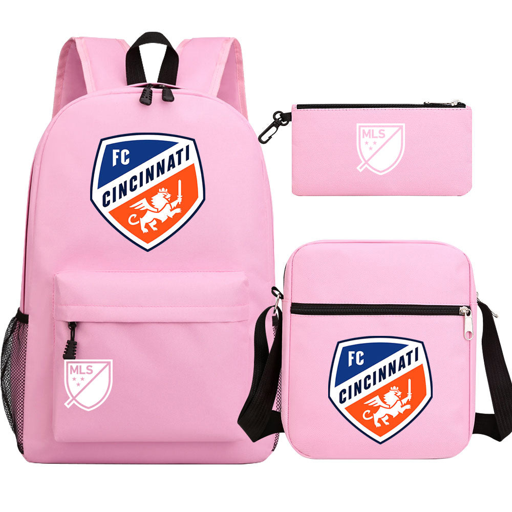 Chicago Fire Soccer 3D Printed Schoolbag Backpack Shoulder Bag Pencil Bag 3pcs set for Kids Students