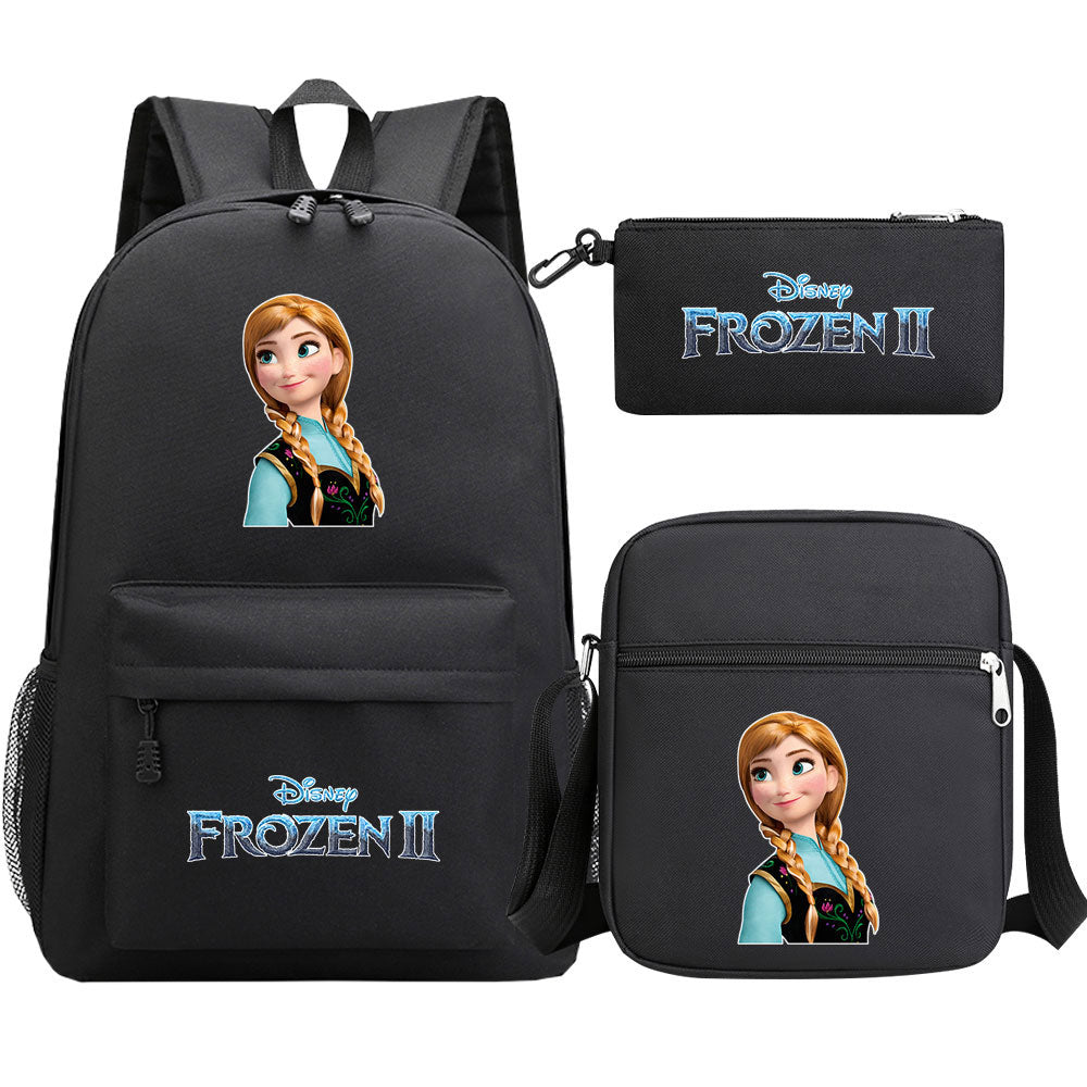 Frozen Elsa Anna Princess  Printed Schoolbag Backpack Shoulder Bag Pencil Bag 3pcs set for Kids Students