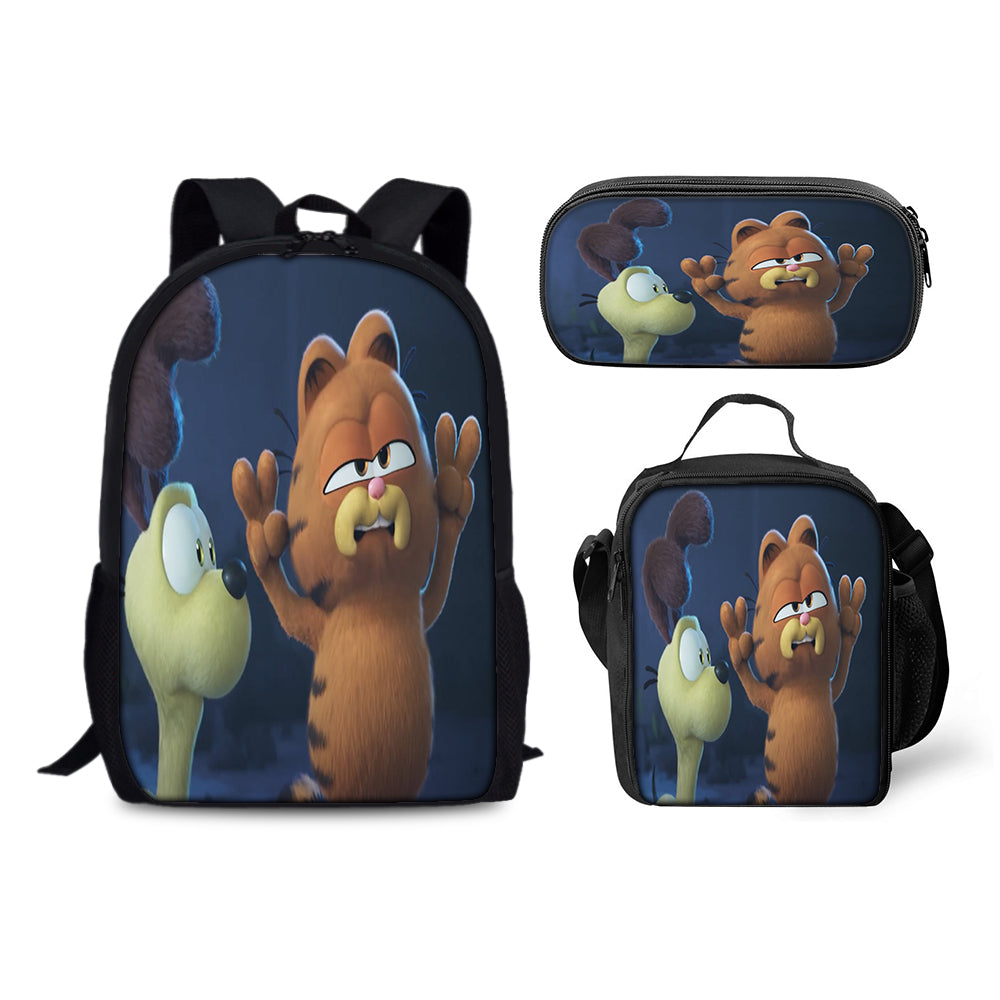 Garfield Backpack Schoolbag Lunch Bag Pencil Bag for Kids Students 3PCS