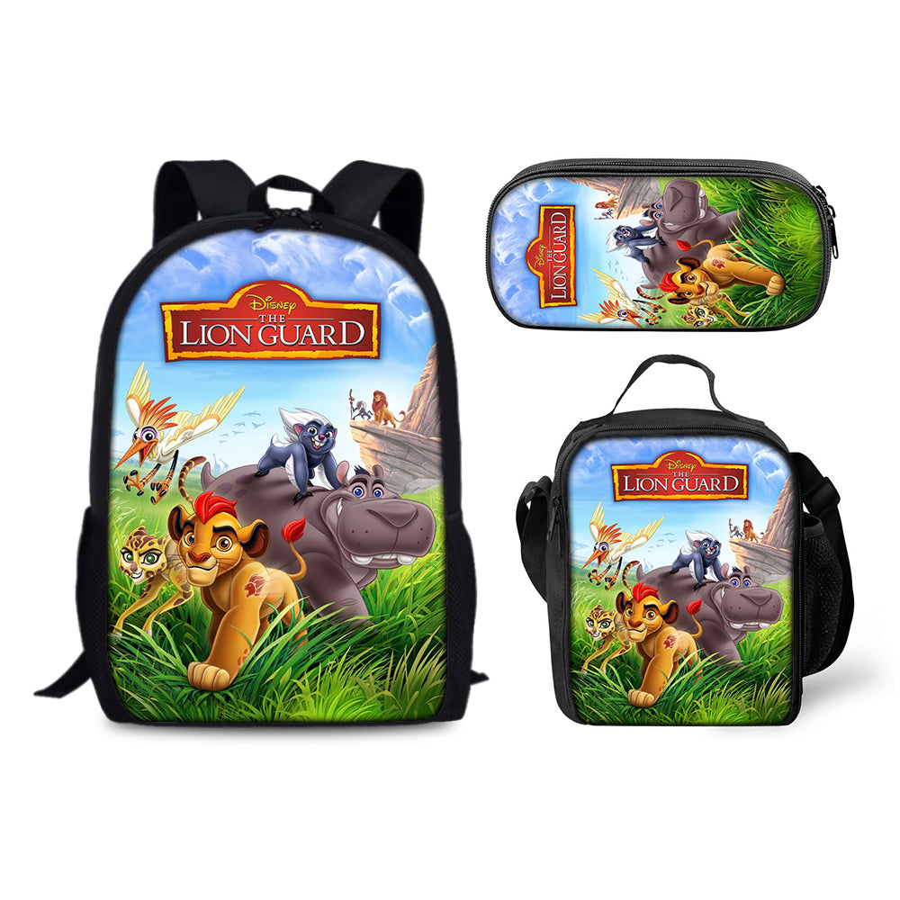 The Lion Guard Backpack Schoolbag Lunch Bag Pencil Bag for Kids Students 3PCS