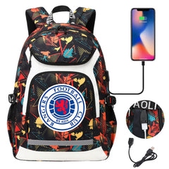 Rangers Football Club USB Charging Backpack School Notebook Travel Bags