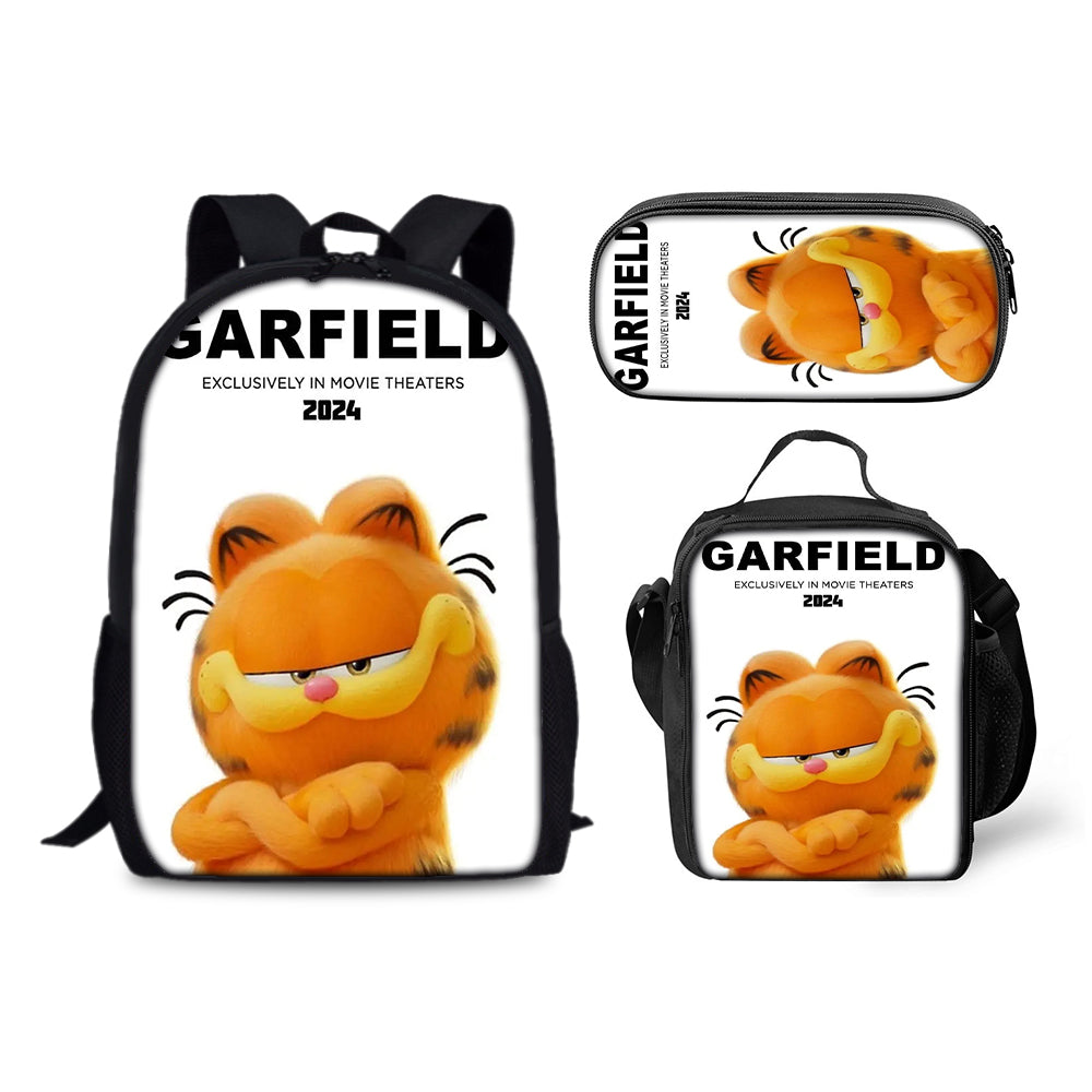 Garfield Backpack Schoolbag Lunch Bag Pencil Bag for Kids Students 3PCS