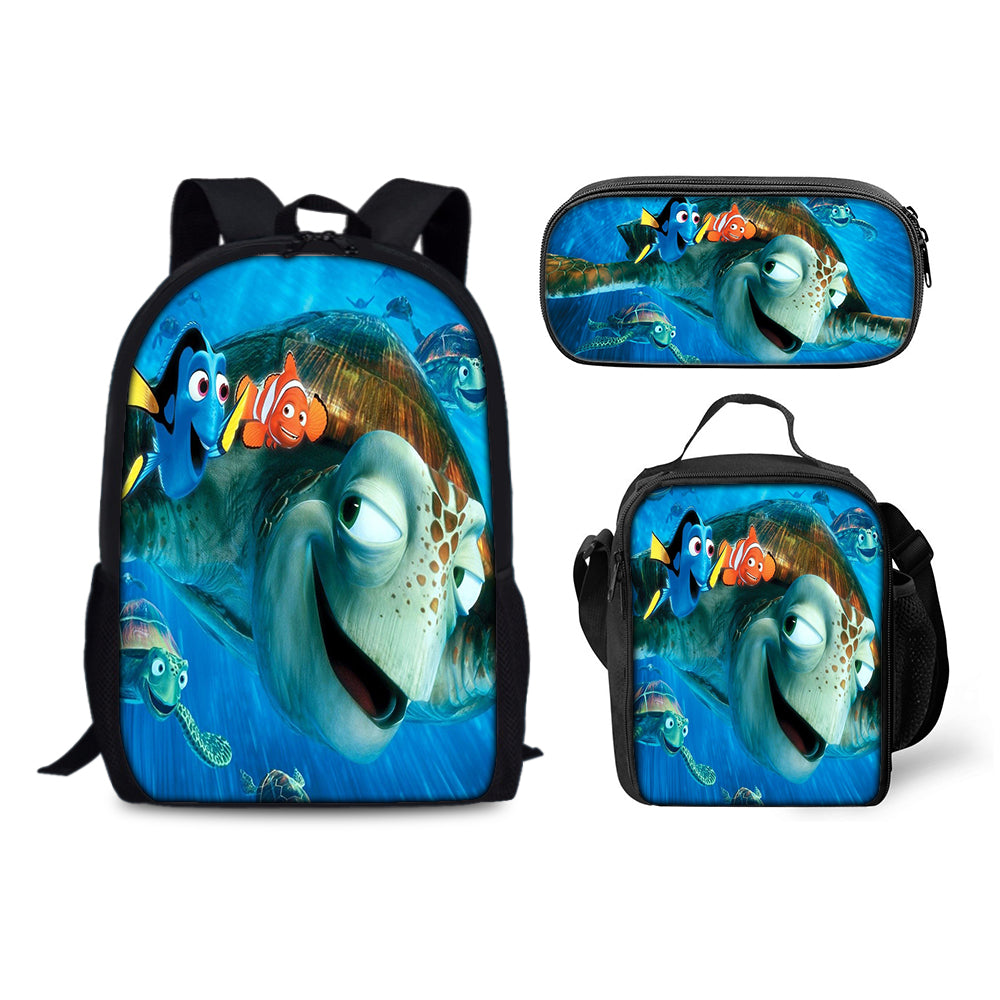 Finding Nemo Backpack Schoolbag Lunch Bag Pencil Bag for Kids Students 3PCS