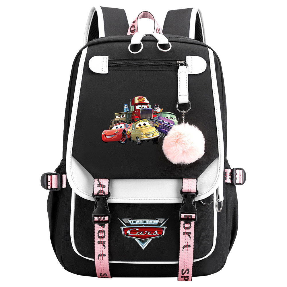 Cars Lightning Waterproof Backpack School Notebook Travel Bags USB Charging