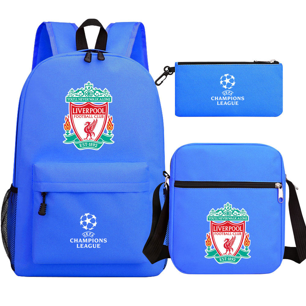 Liverpool Football Club Schoolbag Backpack Shoulder Bag Pencil Bag 3pcs set for Kids Students