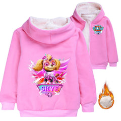 Paw Patrol Skye Sherpa Lined Hoodie Fleece Sweatshirt Full Zip Hooded Jacket for Kids