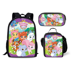 Whisker Haven Tales with the Palace Pets  Backpack Schoolbag Lunch Bag Pencil Bag for Kids Students 3PCS