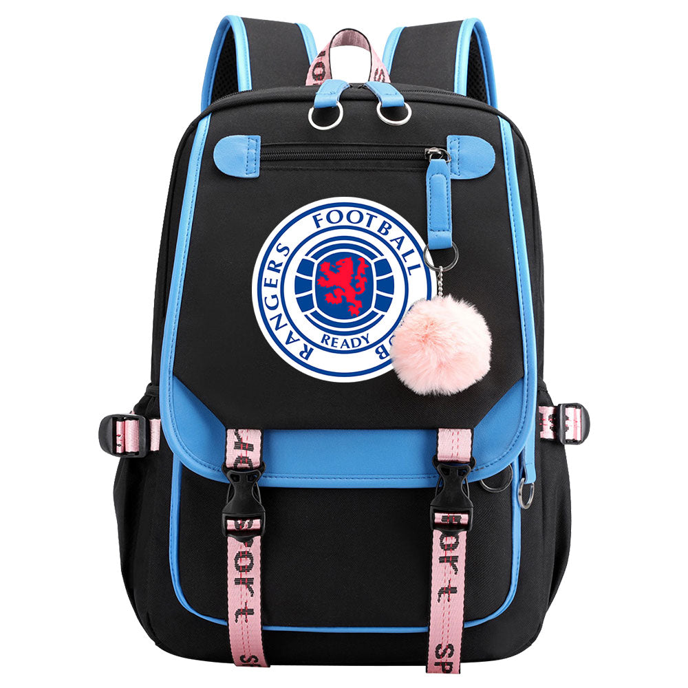 Rangers Football Club Waterproof Backpack School Notebook Travel Bags USB Charging