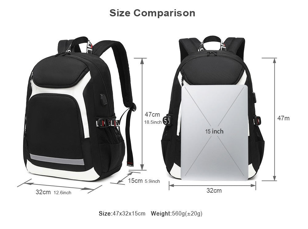 Hazbin Hotel USB Charging Backpack School Notebook Travel Bags