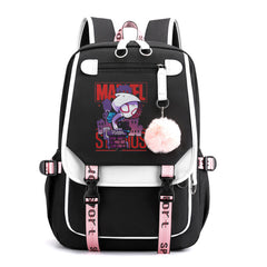 Spiderman Gwen Waterproof Backpack School Notebook Travel Bags USB Charging