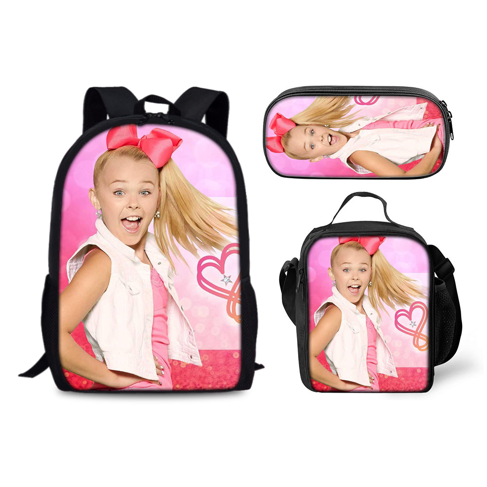 JoJo Siwa Superstar Backpack Schoolbag Lunch Bag Pencil Bag for Kids Students 3PCS