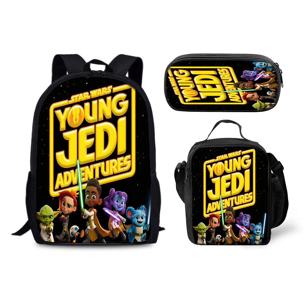 Star Wars Young Jedi Adventures Backpack Schoolbag Lunch Bag Pencil Bag for Kids Students 3PCS