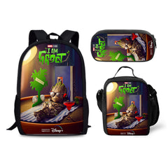 I AM Groot Backpack Schoolbag Lunch Bag Pencil Bag for Kids Students 3PCS