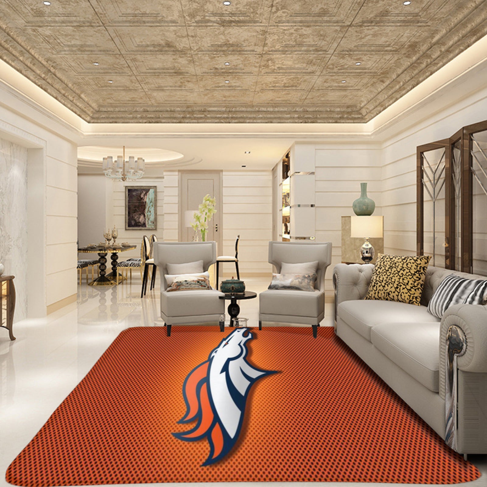 Denver Rugby Broncos Rugs Bedroom Living Room Bathroom Carpet Mat Rug