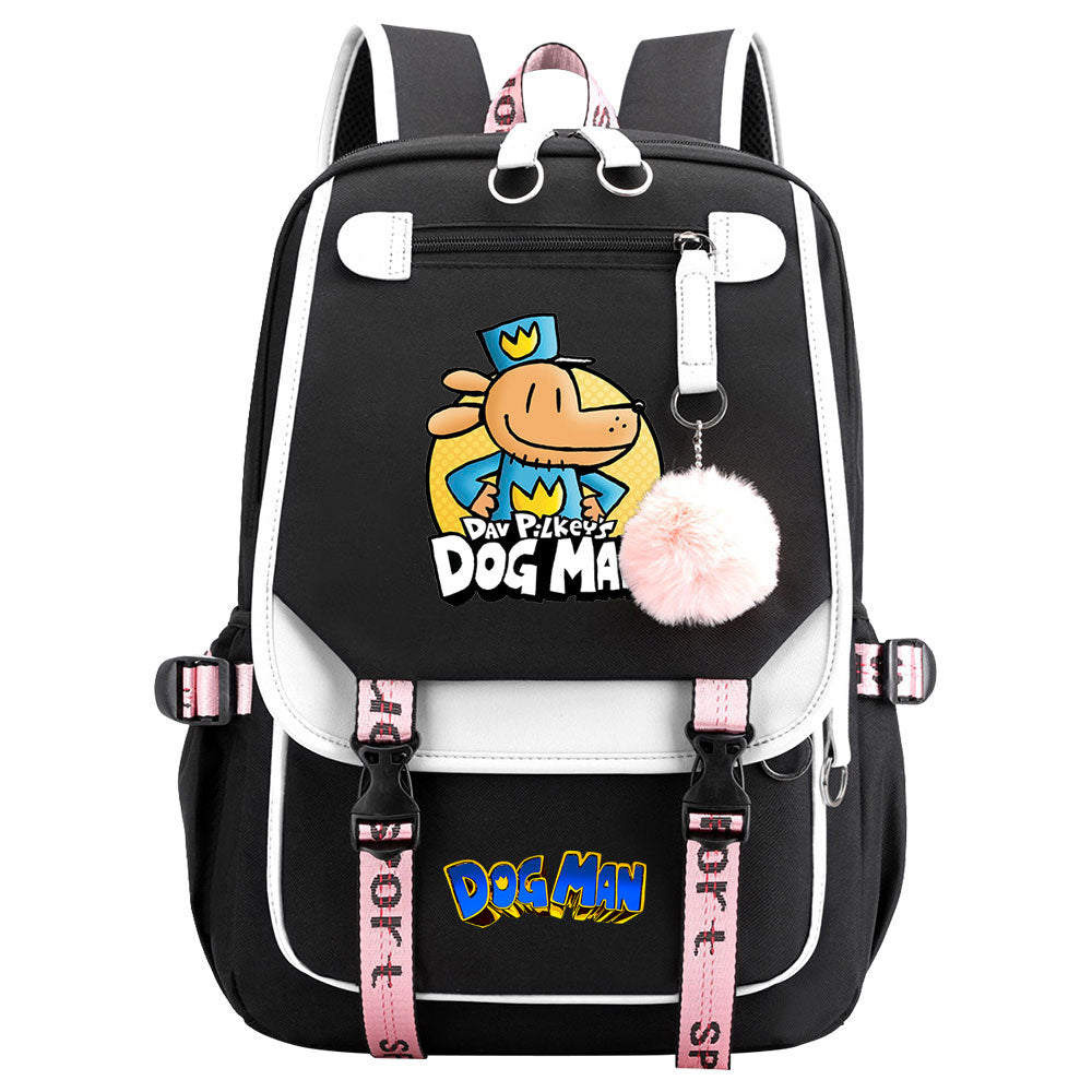 Dog Man Waterproof Backpack School Notebook Travel Bags USB Charging