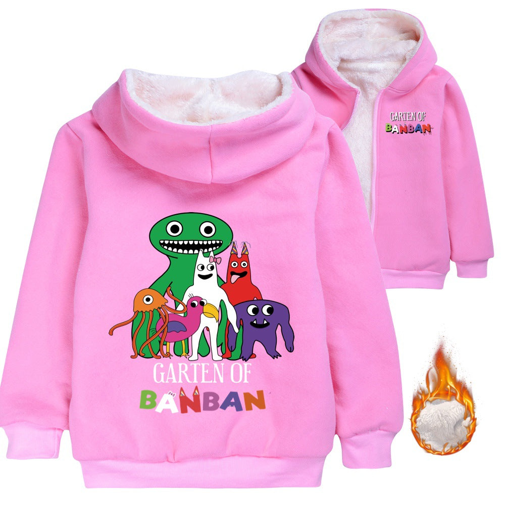 Garten of Banban Sherpa Lined Hoodie Fleece Sweatshirt Full Zip Hooded Jacket for Kids