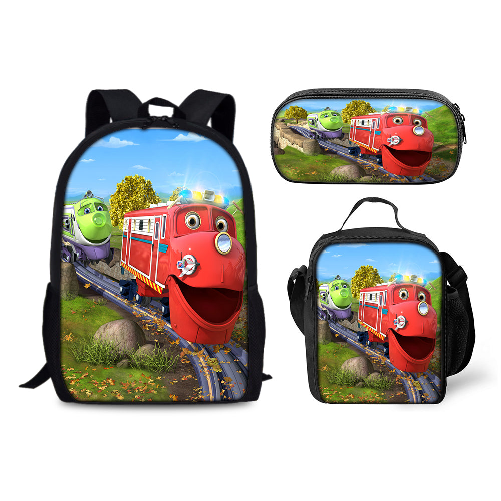 Chuggington Backpack Schoolbag Lunch Bag Pencil Bag for Kids Students 3PCS