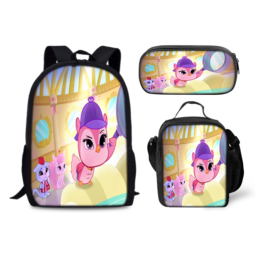 Whisker Haven Tales with the Palace Pets  Backpack Schoolbag Lunch Bag Pencil Bag for Kids Students 3PCS