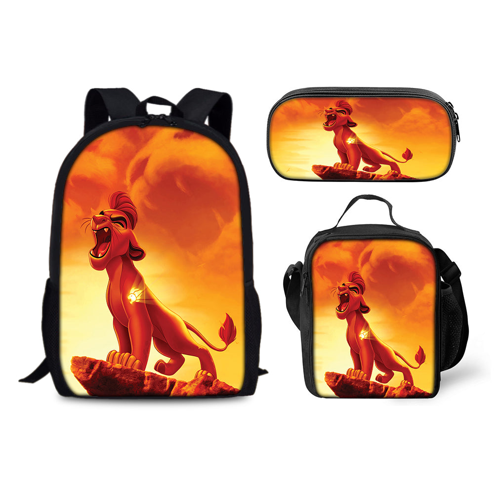 The Lion Guard Backpack Schoolbag Lunch Bag Pencil Bag for Kids Students 3PCS