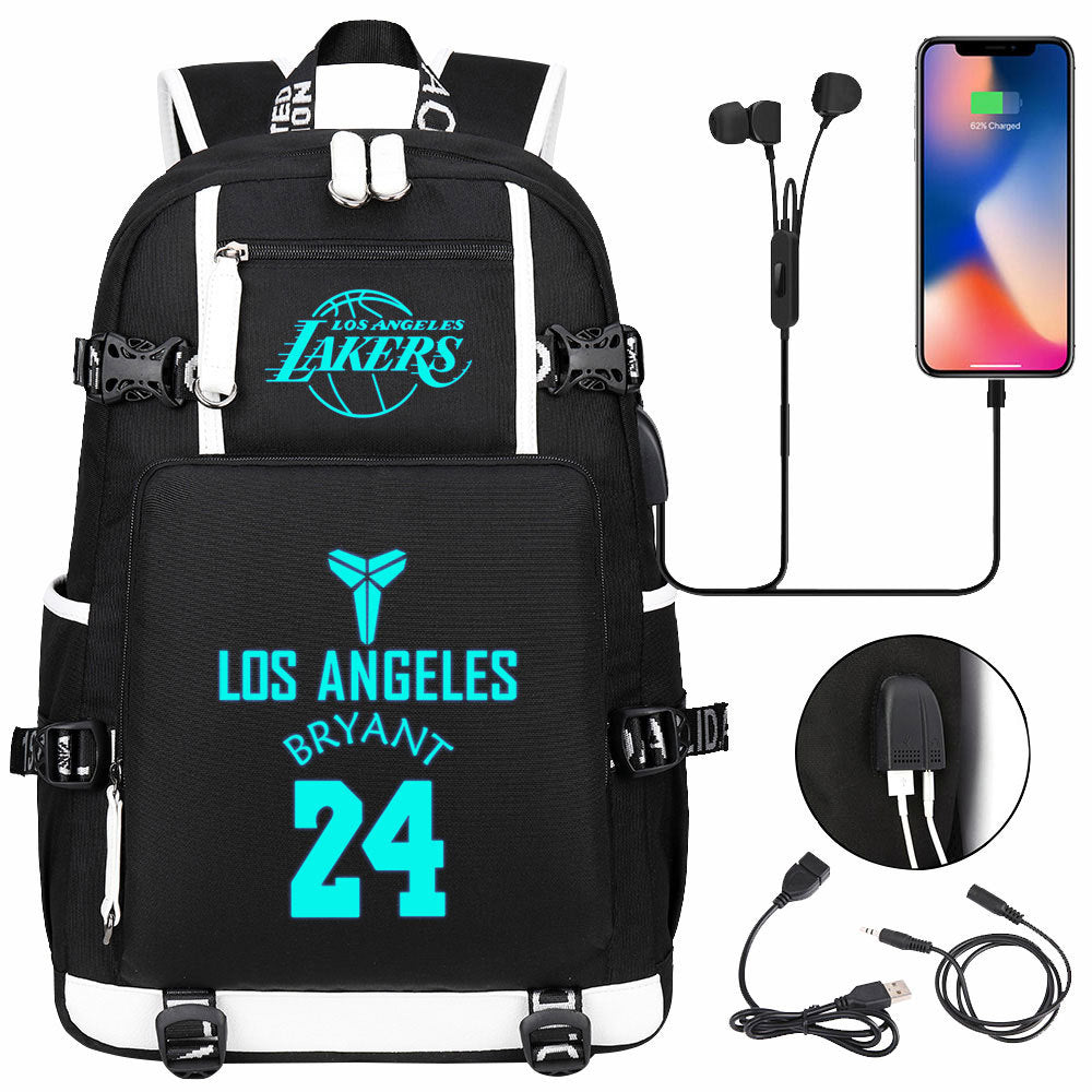 Kobe Black Mamba Curry Bucks Antetokounmpo USB Charging Backpack School Notebook Travel Bags Basketball Bag
