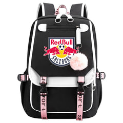 Salzburg Football Club Waterproof Backpack School Notebook Travel Bags USB Charging