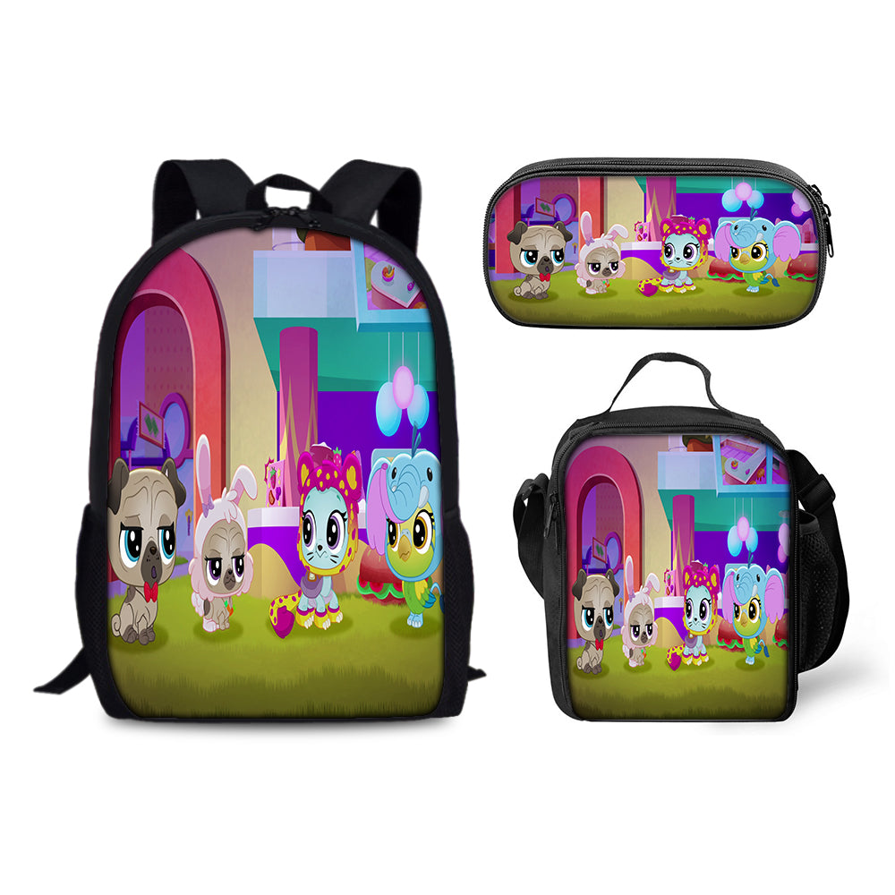 Whisker Haven Tales with the Palace Pets  Backpack Schoolbag Lunch Bag Pencil Bag for Kids Students 3PCS