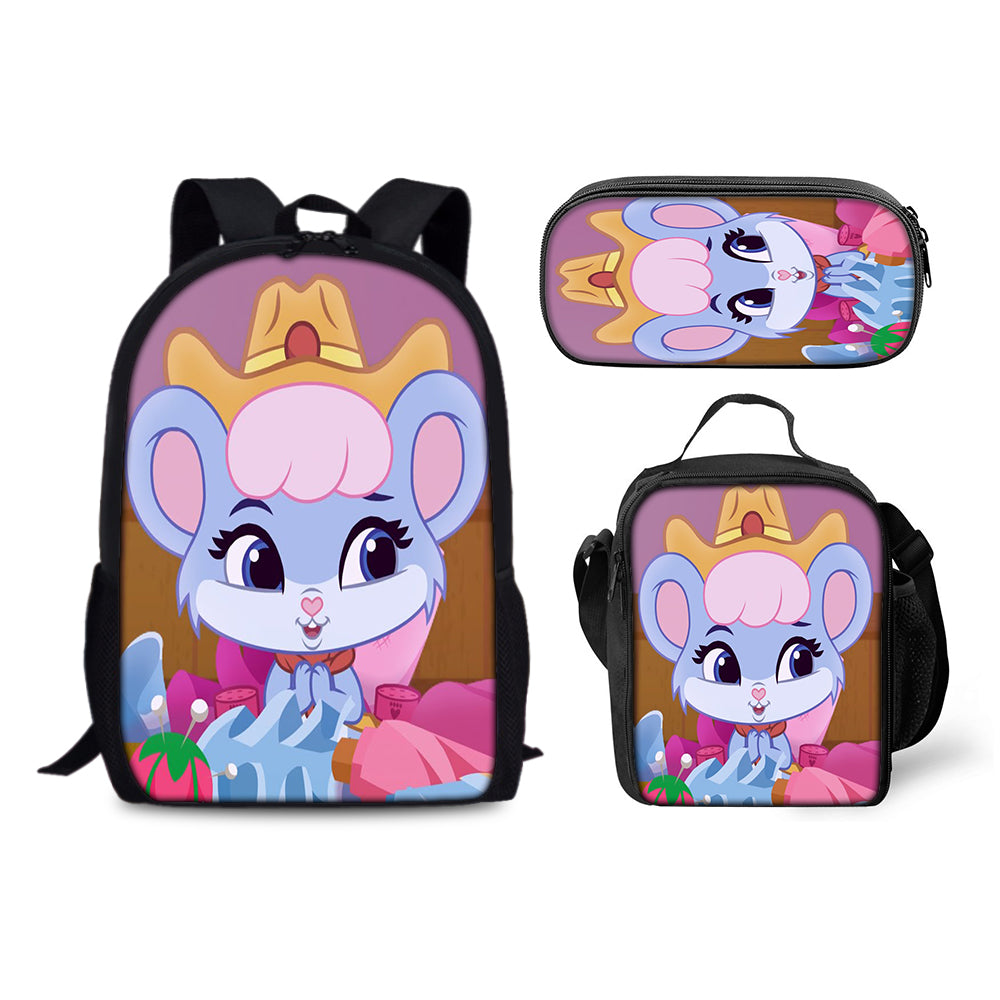 Whisker Haven Tales with the Palace Pets  Backpack Schoolbag Lunch Bag Pencil Bag for Kids Students 3PCS