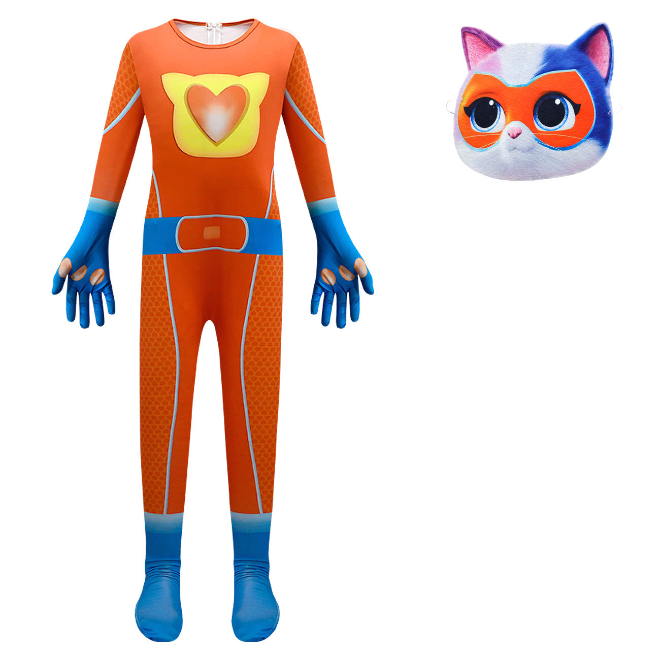 Super Kitties Cosplay Costume with Mask Boys Girls Bodysuit Halloween Fancy Jumpsuits