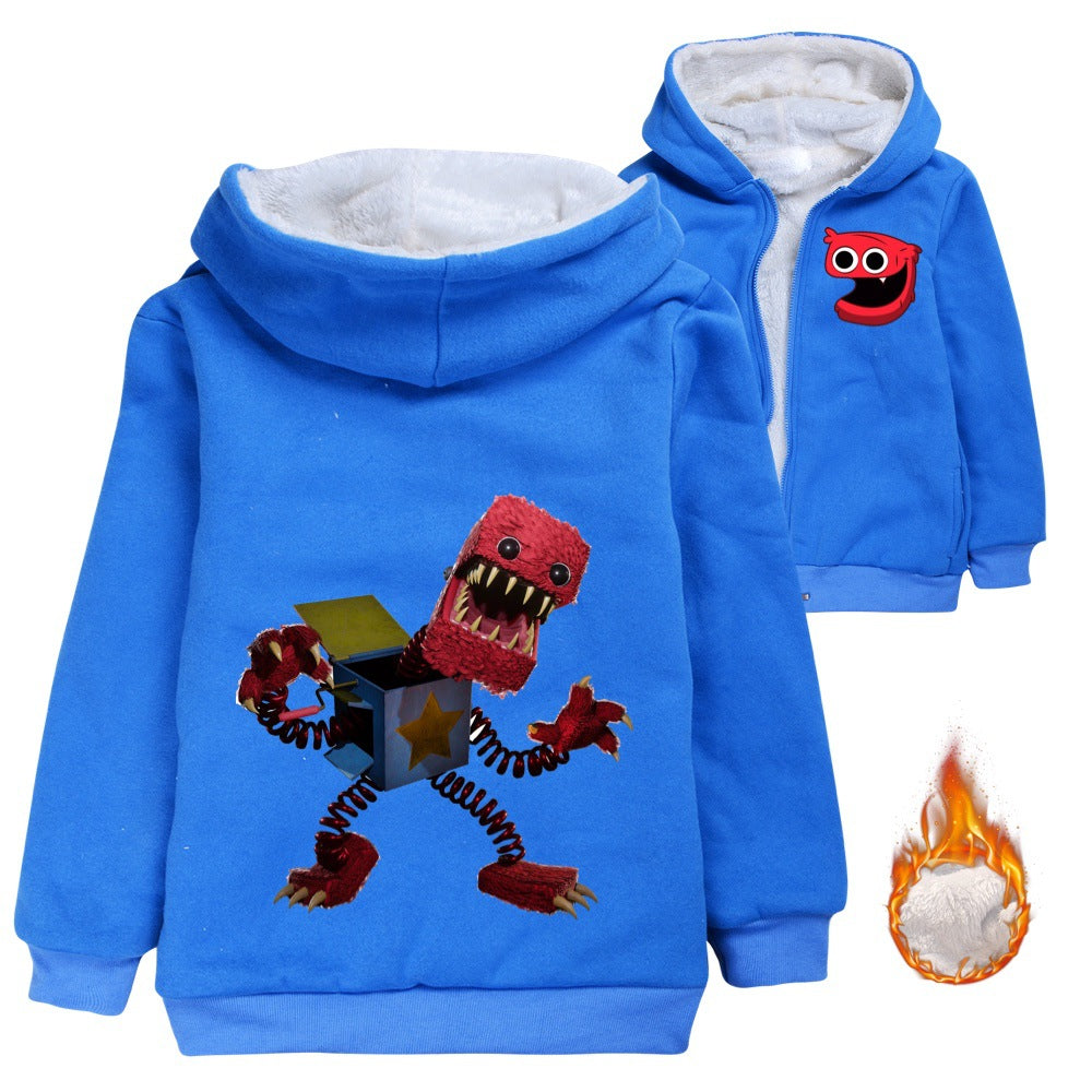 Project Playtime Boxy Boo Sherpa Lined Hoodie Fleece Sweatshirt Full Zip Hooded Jacket for Kids